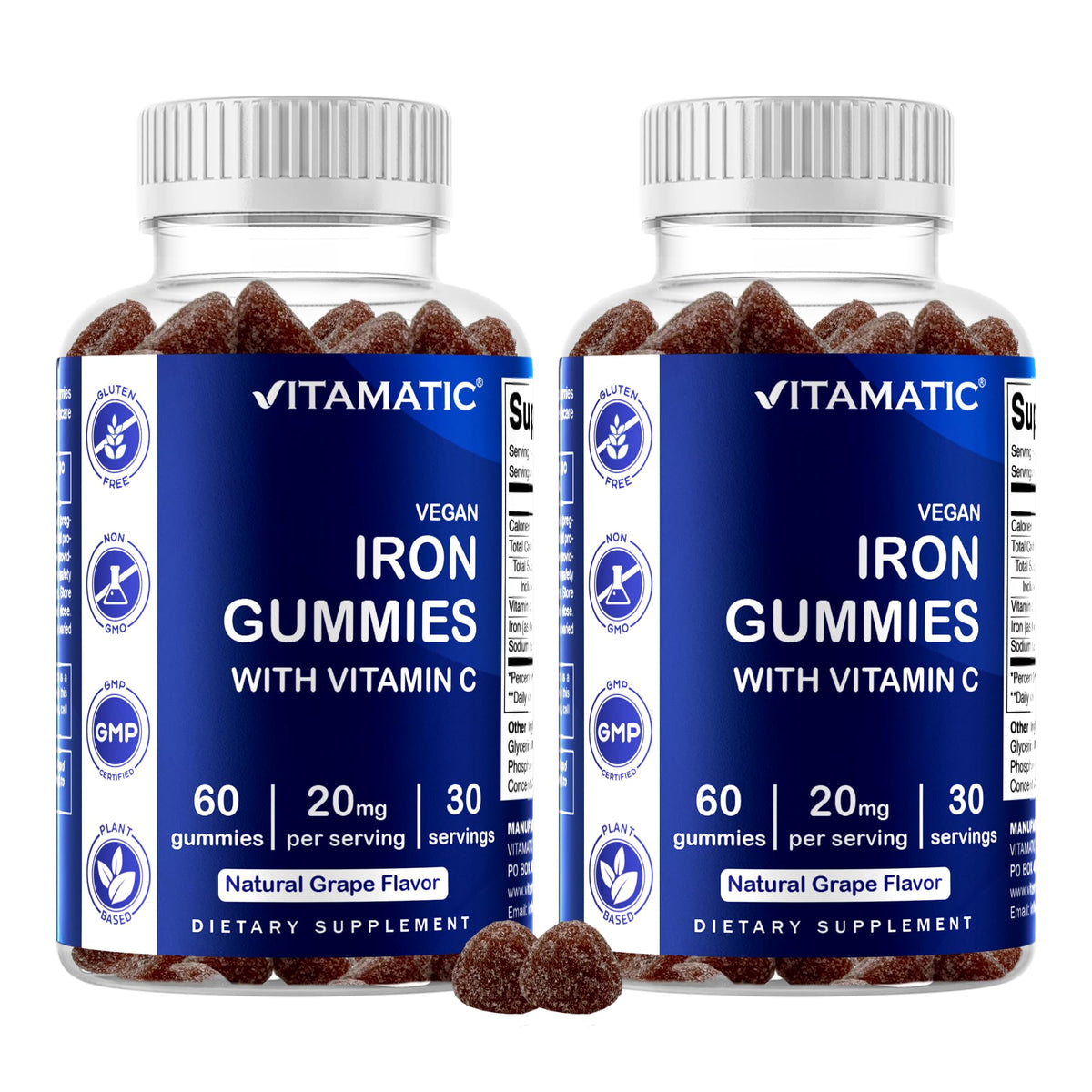 Vitamatic gummies au fer 60 gummies saveur raisin