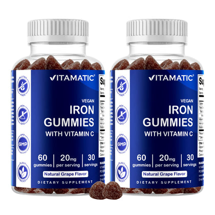 Vitamatic gummies au fer 60 gummies saveur raisin