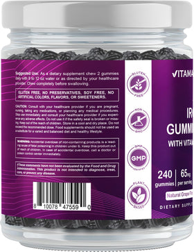 Vitamatic Gummies au fer 65 mg ouvertes dans leur emballage