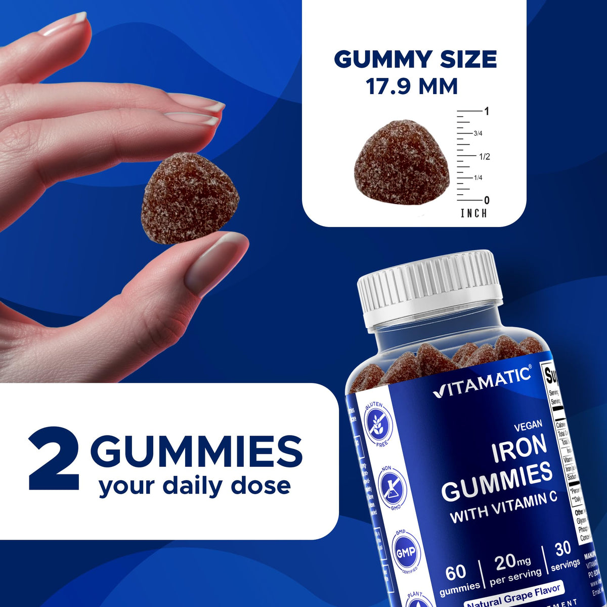 Vitamatic gummies au fer emballage arrière