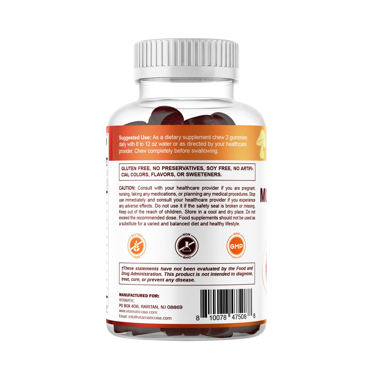 Vitamatic Gummies dans un bol avec des fruits