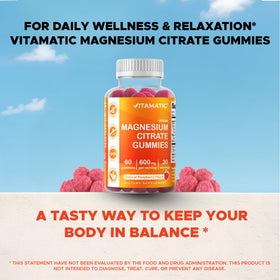 Vitamatic Gummies de Magnésium, étiquette avec informations nutritionnelles