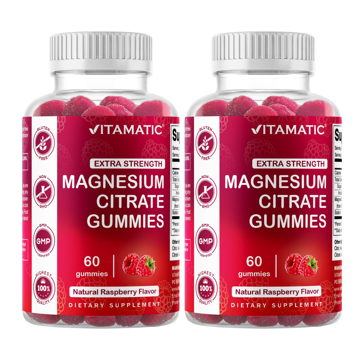 Vitamatic Gummies de Magnésium Extra Fort 255 mg, paquet avant