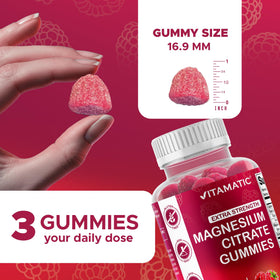 Vitamatic Gummies de Magnésium Extra Fort, arrière du paquet
