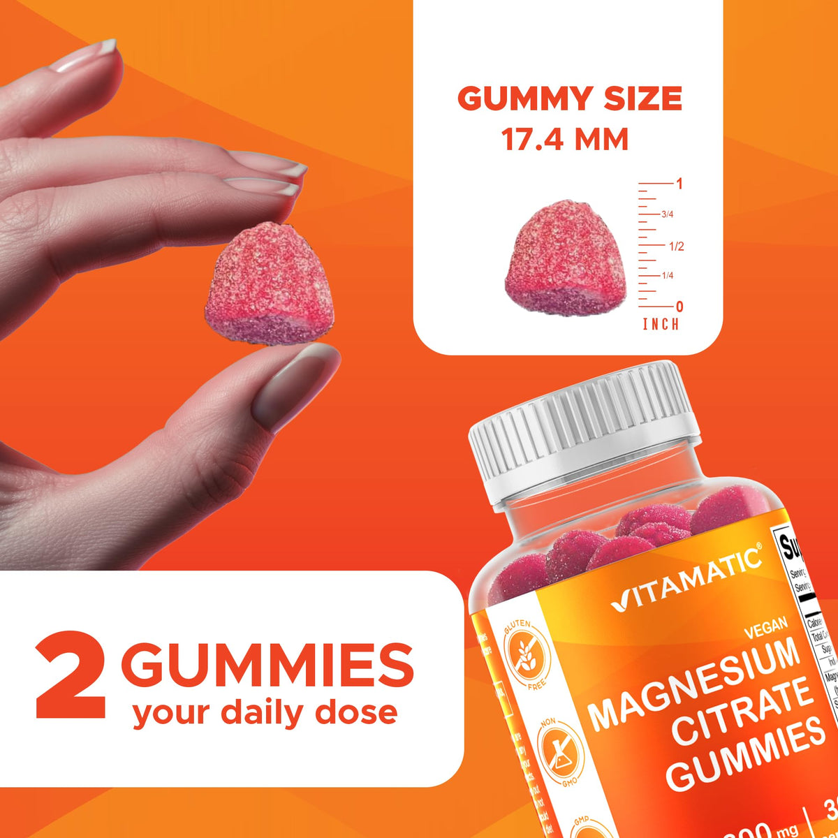 Vitamatic Gummies de Magnésium, gummies en forme de petits ronds