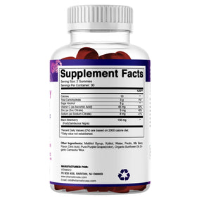 Vitamatic Gummies de Sureau sur une table en bois