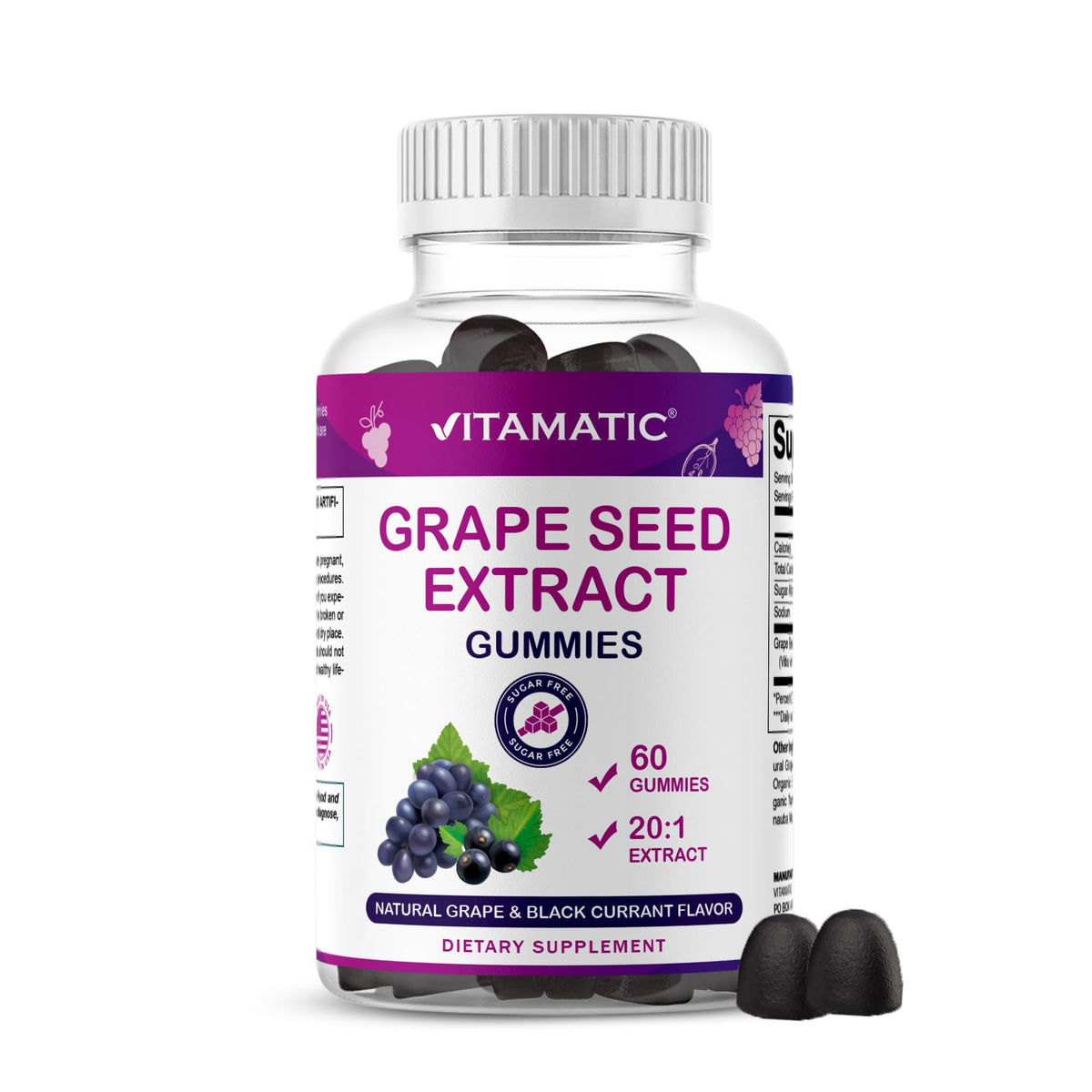 Vitamatic Gummies Extrait de Pépin de Raisin 60 Gummies devant emballage