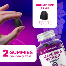 Vitamatic Gummies Extrait de Pépin de Raisin 60 Gummies en gros plan