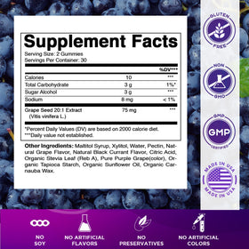 Vitamatic Gummies Extrait de Pépin de Raisin arrière avec étiquette