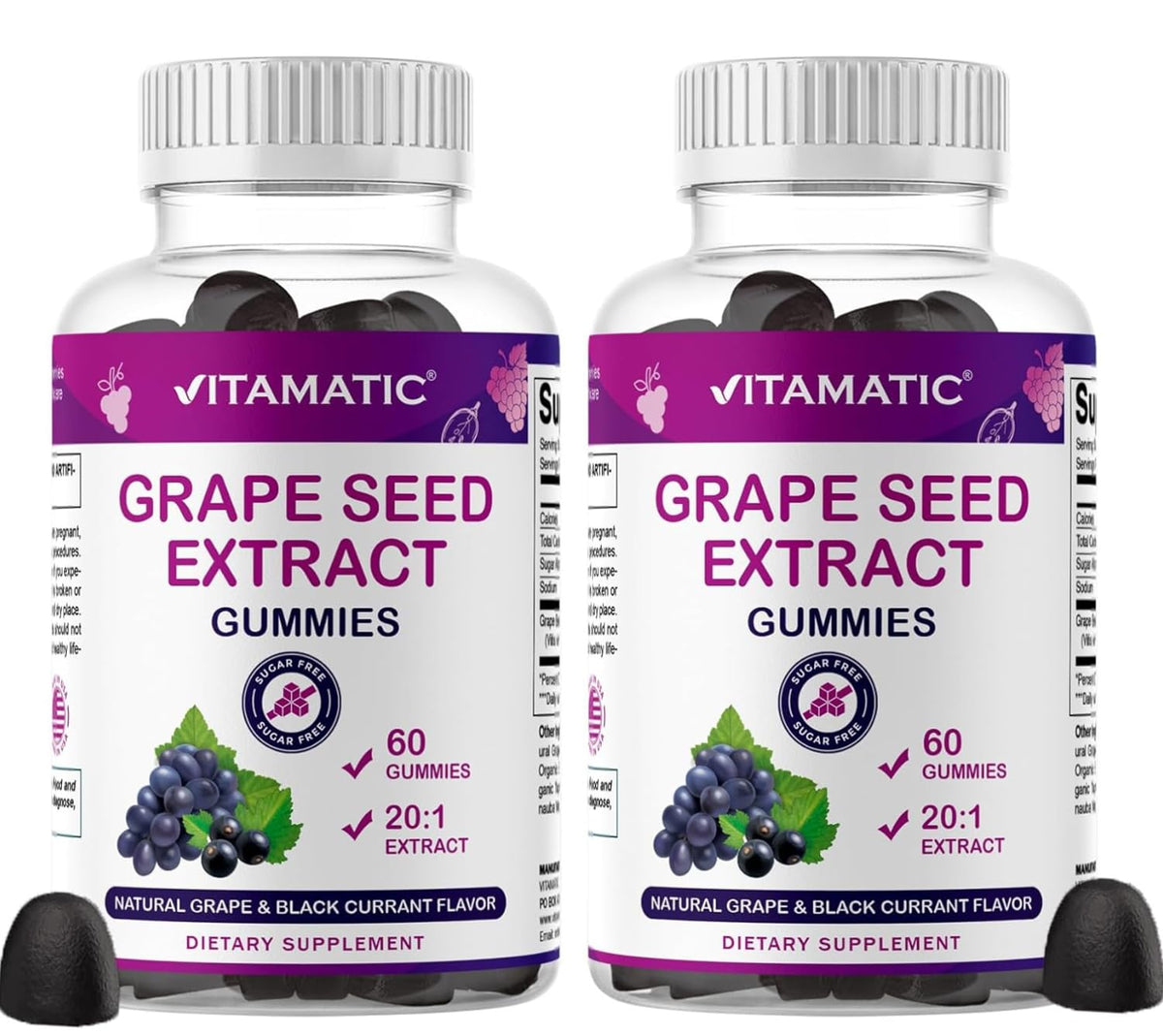 Vitamatic Gummies Extrait de Pépin de Raisin avant en vue de face