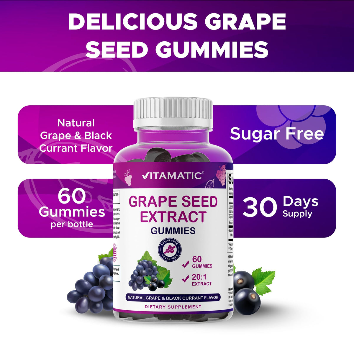 Vitamatic Gummies Extrait de Pépin de Raisin gummies dans une main