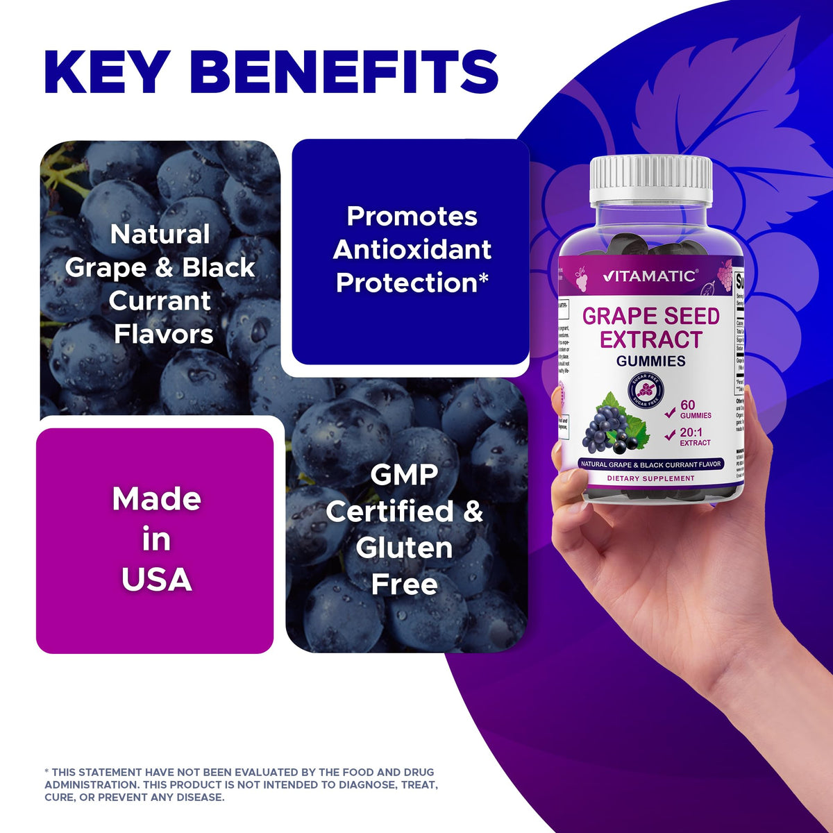 Vitamatic Gummies Extrait de Pépin de Raisin ouverture du pot