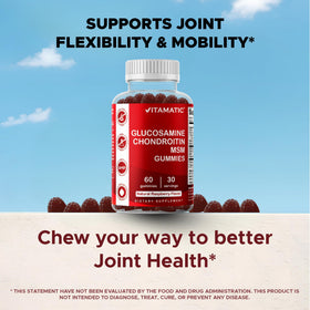 Vitamatic gummies glucosamine chondroitine MSM avec des fruits de framboise