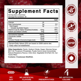 Vitamatic gummies glucosamine chondroitine MSM en gros plan sur les gummies