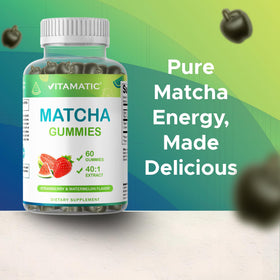 Vitamatic Gummies Matcha 60 Comp. gros plan sur les gummies
