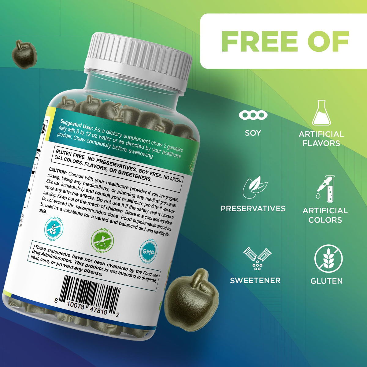 Vitamatic Gummies Matcha 60 Comp. prise en main avec une main