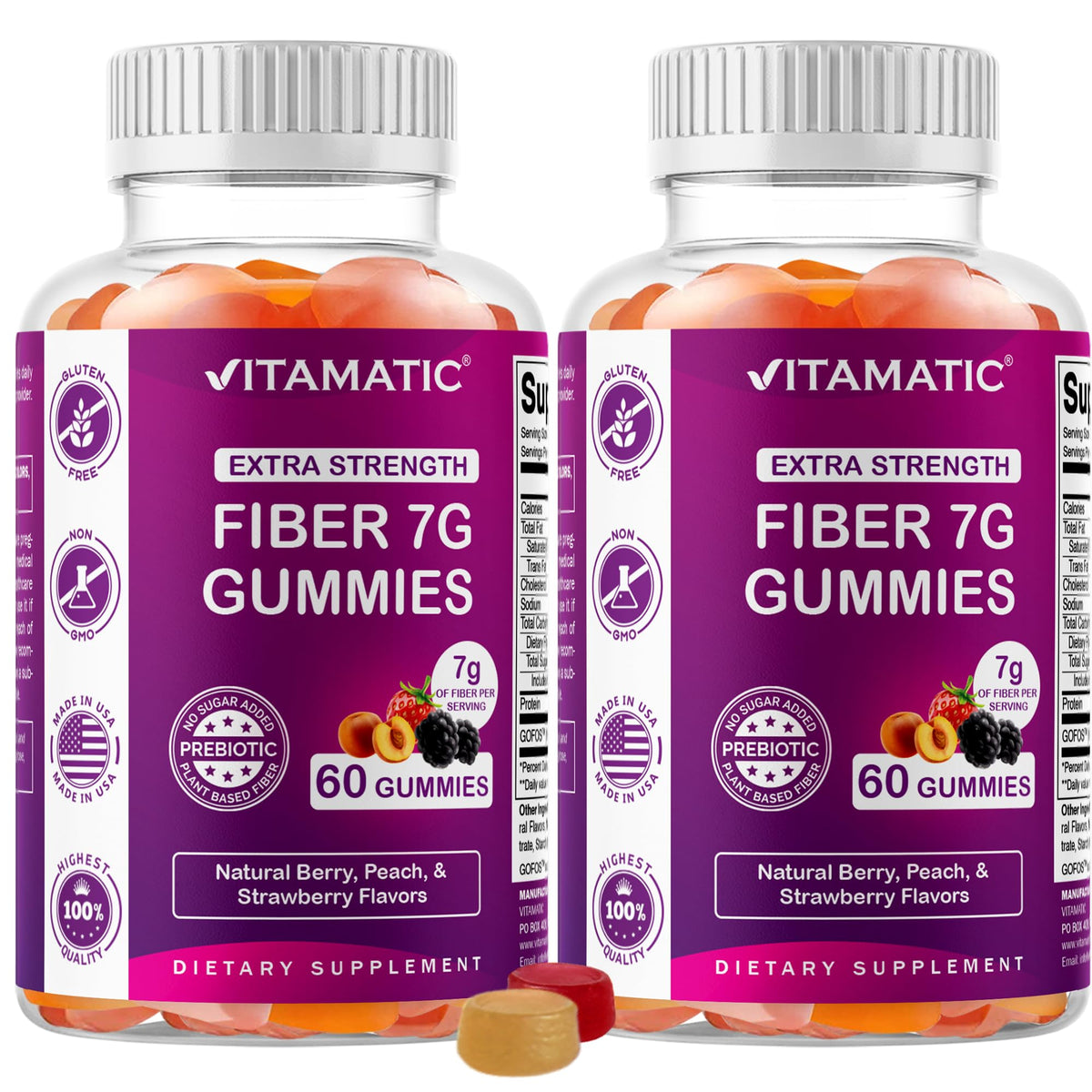 Vitamatic Gummies Prébiotiques 60 Gummies, emballage avant