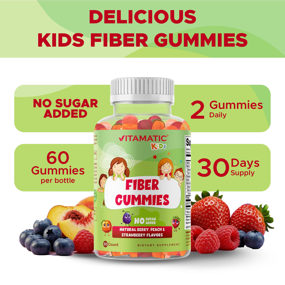Vitamatic Gummies Prébiotiques Enfants détail des ingrédients