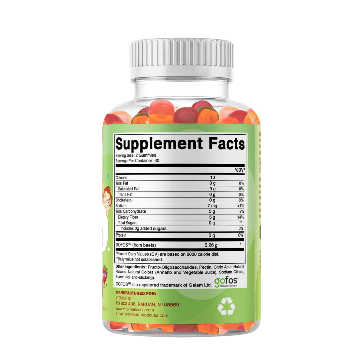 Vitamatic Gummies Prébiotiques Enfants sur une table