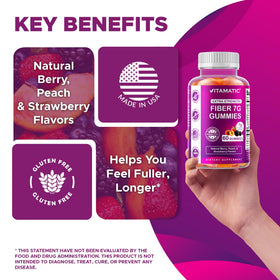 Vitamatic Gummies Prébiotiques, vue de côté du pot