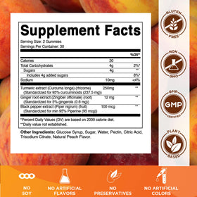 Vitamatic Gummies Vegan Curcuma 250 mg avec un fond de fruits