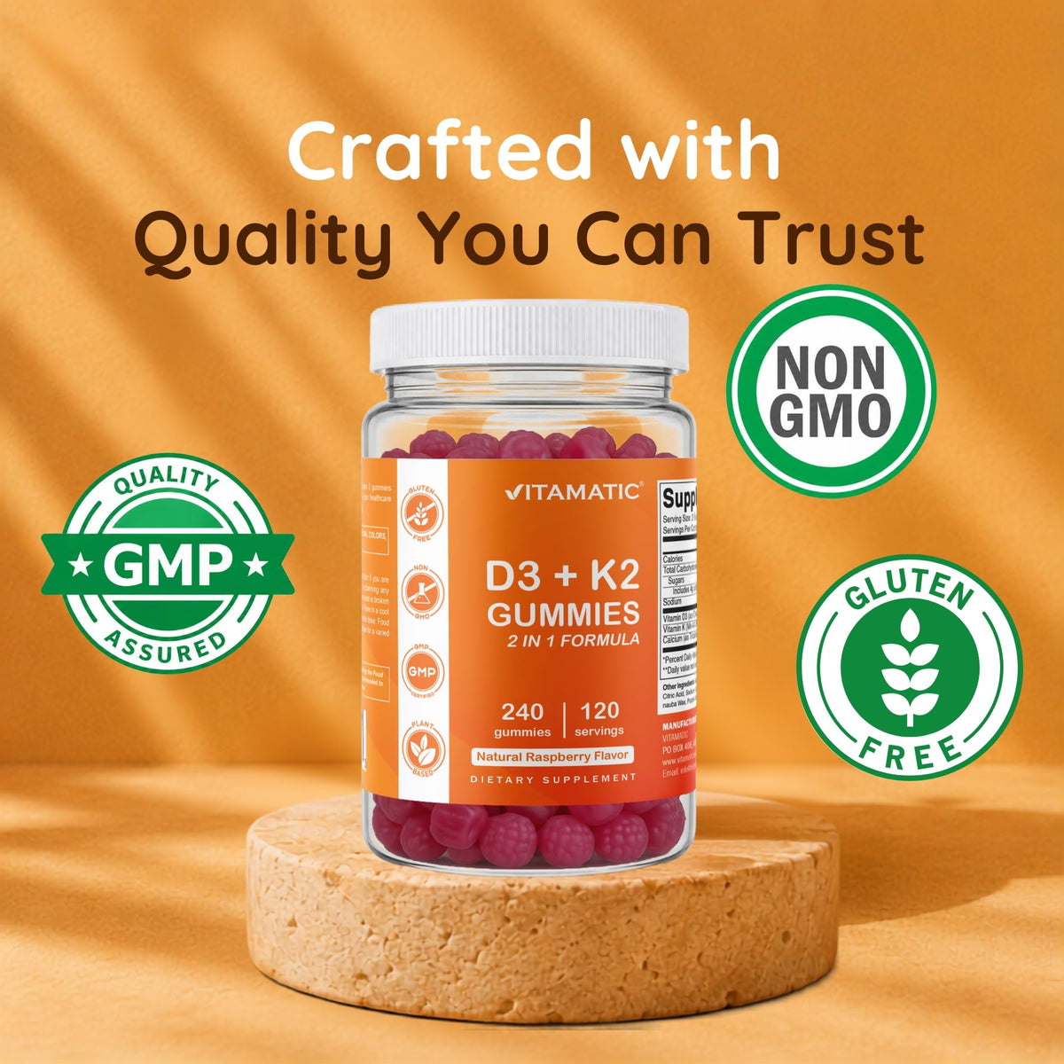 Vitamatic Gummies Vitamine D3 K2, prise en main