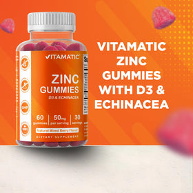 Vitamatic Gummies Zinc, vue rapprochée des gummies