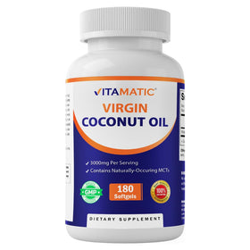 Vitamatic Huile de Coco Vierge en gélules molles, vue de face