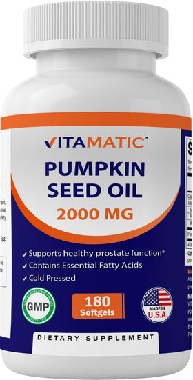 Vitamatic Huile de Pépin de Citrouille 2000 mg flacon avant