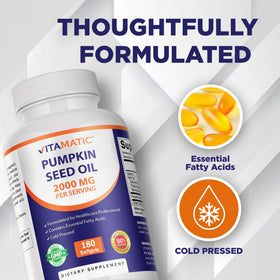 Vitamatic huile de pépin de citrouille gélules avec mesure d'une portion