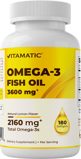 Vitamatic Huile de Poisson Omega 3 3600mg bouteille vue avant