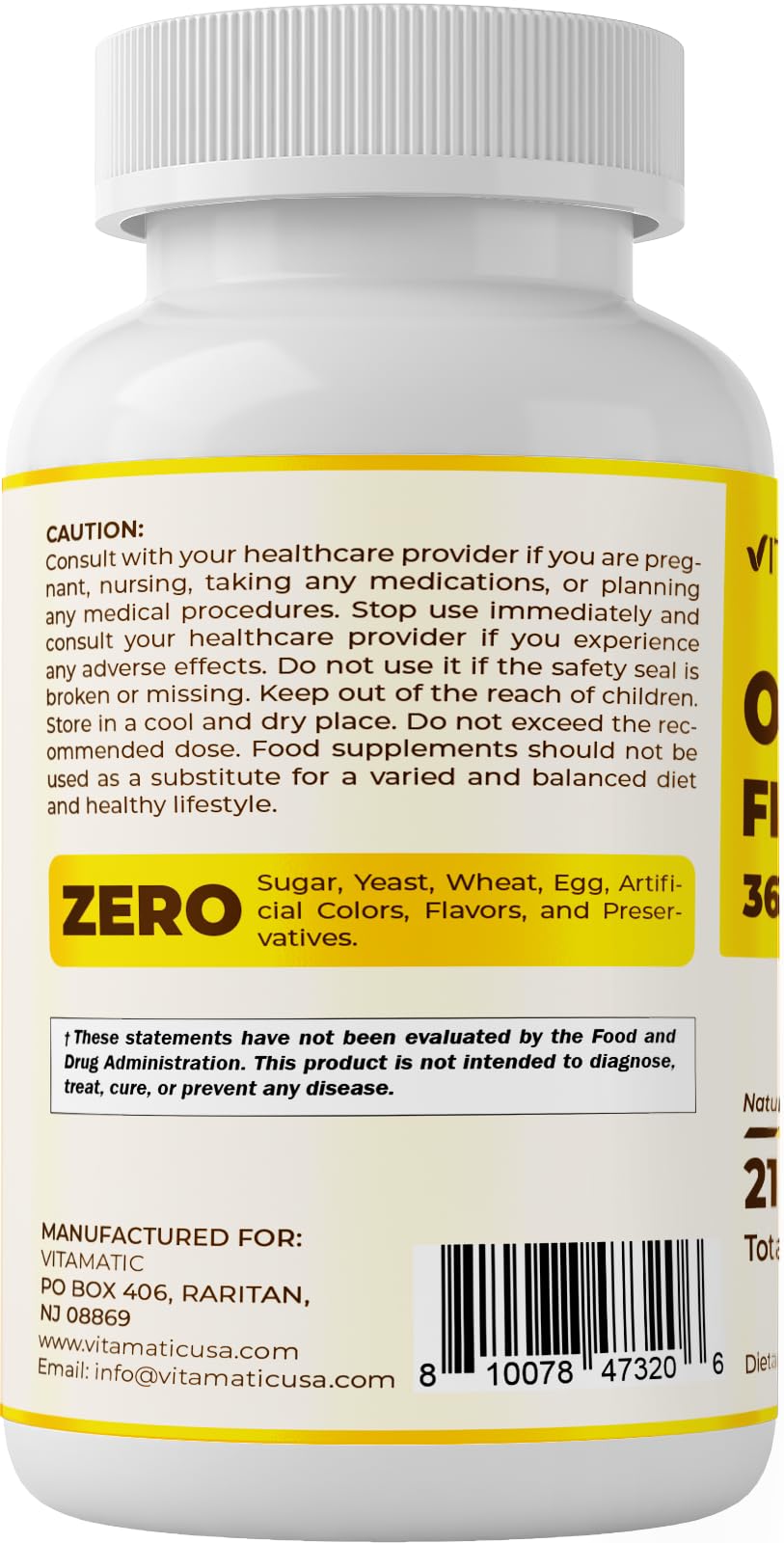Vitamatic Huile de Poisson Omega 3 3600mg dosage recommandé