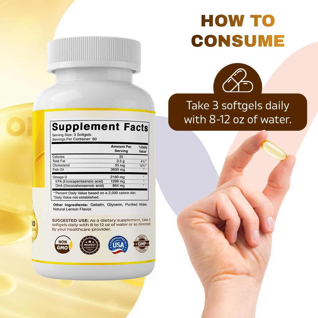 Vitamatic Huile de Poisson Omega 3 3600mg étiquette détail