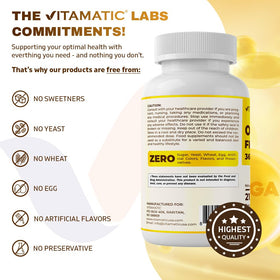 Vitamatic Huile de Poisson Omega 3 3600mg gélules dans une main