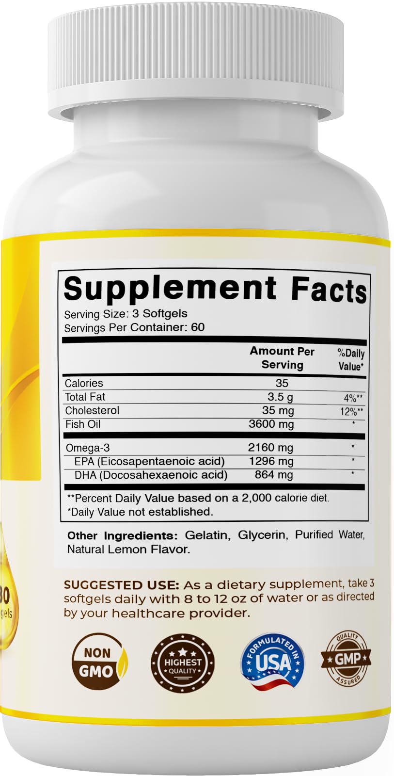 Vitamatic Huile de Poisson Omega 3 3600mg pack de 180 gélules