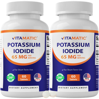 Vitamatic Iodure de Potassium 65 mg 60 Tablettes, vue de face