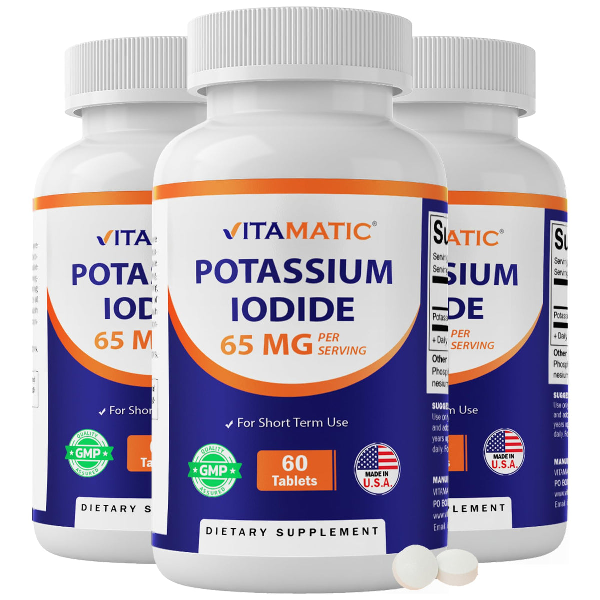 Vitamatic Iodure de Potassium 65 mg comprimés, vue de face