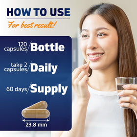 Vitamatic Kava Kava 1000mg en vue de côté avec capsules