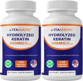 Vitamatic Kératine 500mg gélules végétariennes avant vue