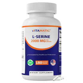 Vitamatic L-Serine 2000 mg 180 gélules végétales vue de face