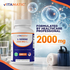 Vitamatic L-Serine 2000 mg gélules végétales avec une cuillère