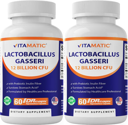 Vitamatic Lactobacillus Gasseri 12 Milliards CFU 60 capsules vue de face