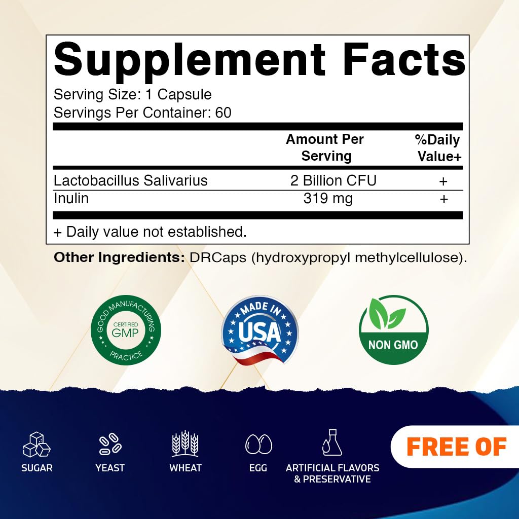 Vitamatic Lactobacillus Salivarius capsules avec étiquette