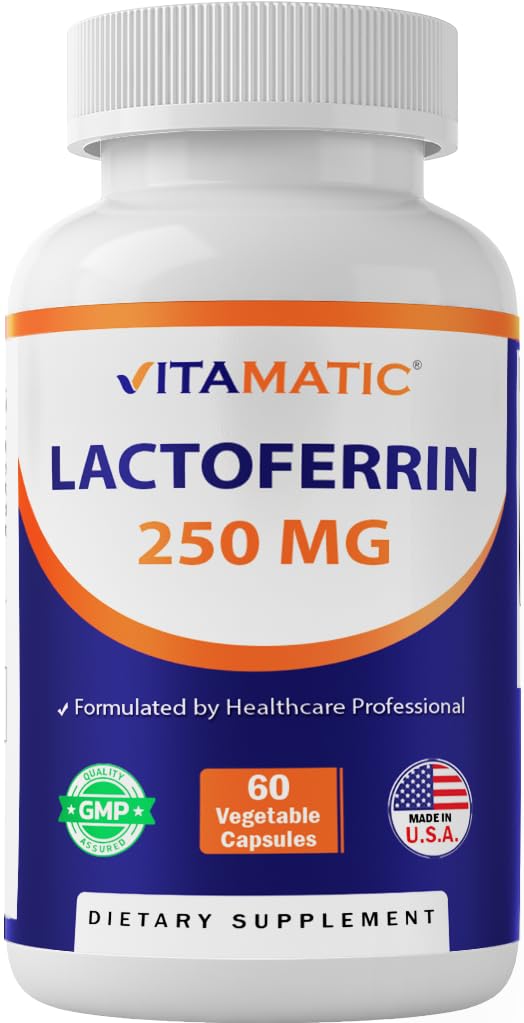 Vitamatic Lactoferrin 250mg 60 capsules végétales vue de face