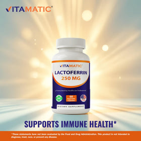 Vitamatic Lactoferrin 250mg capsules avec dosage indiqué
