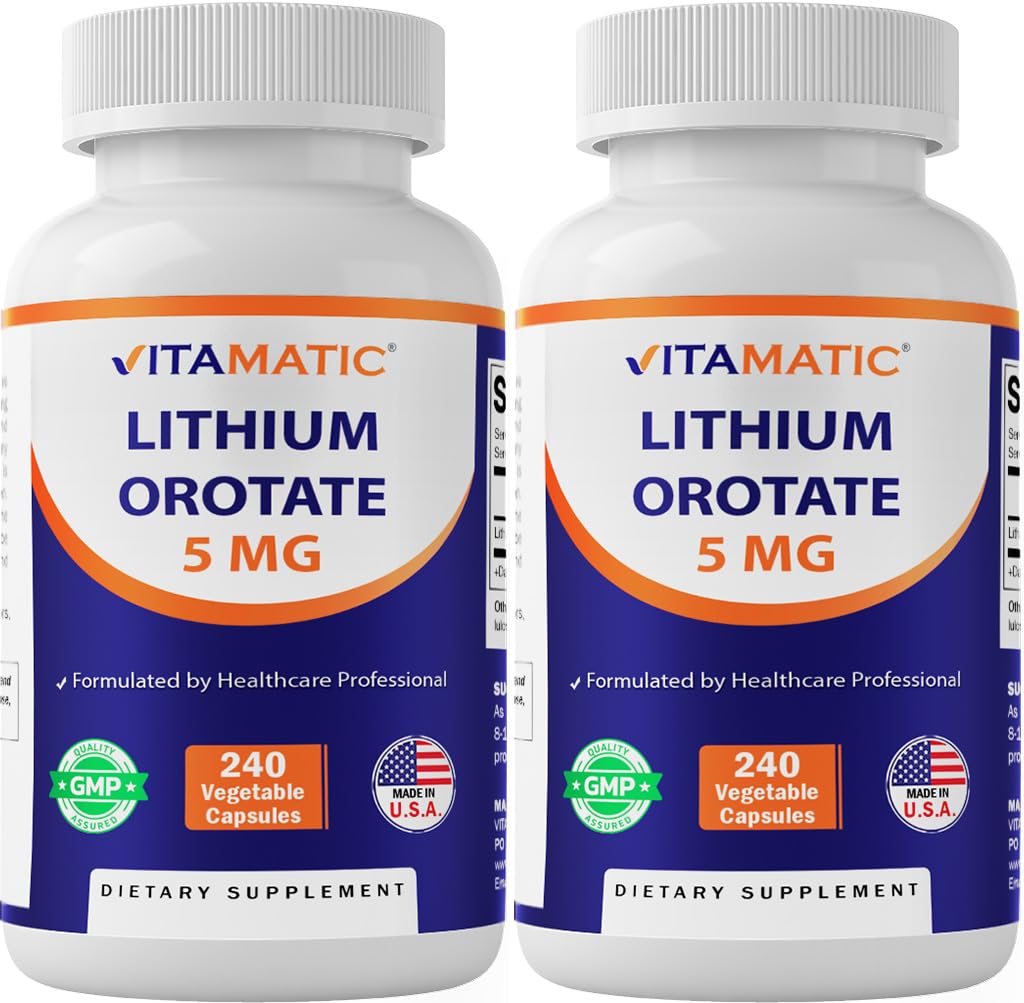 Vitamatic Lithium Orotate 5mg boîte avant avec 240 capsules végétales