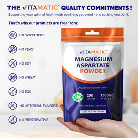 Vitamatic Magnésium Aspartate 1000mg 250g présentation produit
