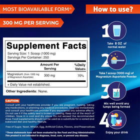 Vitamatic Magnésium Aspartate 1000mg 250g vue latérale
