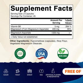 Vitamatic Magnésium Aspartate 400mg capsules végétariennes