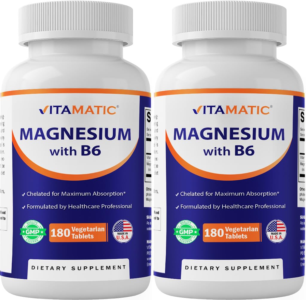 Vitamatic Magnésium B6 180 comprimés végétariens vue avant